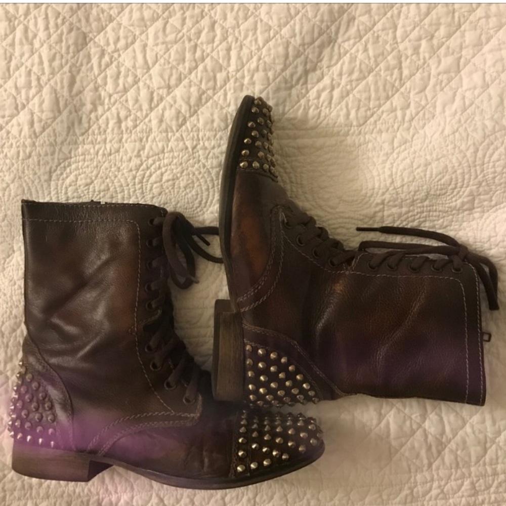 STUDDED COMBAT BOOTS 6.5